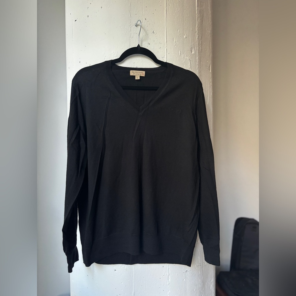 Burberry Men's Black V-Neck Sweater